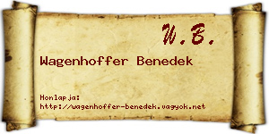 Wagenhoffer Benedek névjegykártya