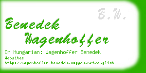 benedek wagenhoffer business card